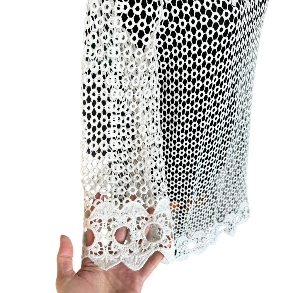 White Crochet Lace Bridal Tunic Bachelorette Beach Bride Honeymoon Cover Up S - Picture 3 of 8